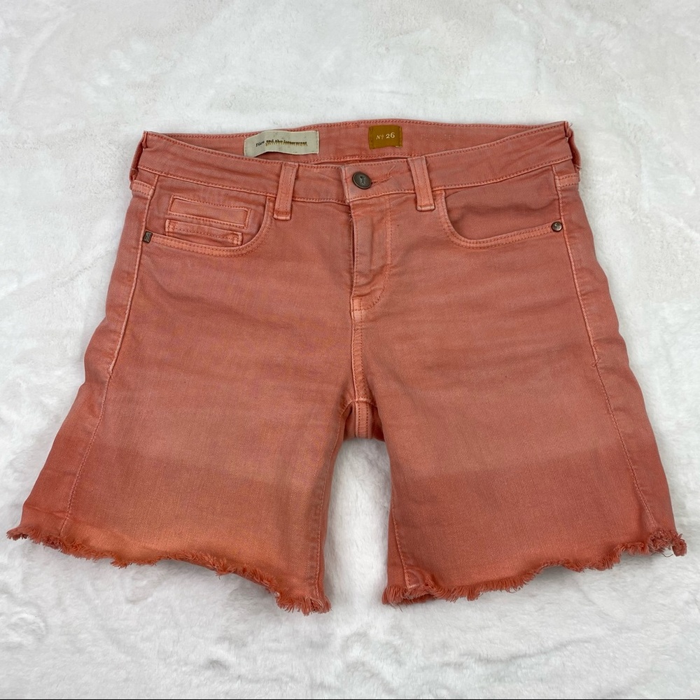 Pilcro Letterpress Womens Shorts Size 26 Pink Ombre Cut Offs Denim Stretch